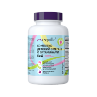 Комплекс детский (Омега-3 с витаминами Е и D) со вкусом малины и трав Eqville 120 капсул