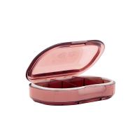 Таблетница (органайзер для таблеток, 6 отделений)  WellMe розовая 1 шт.