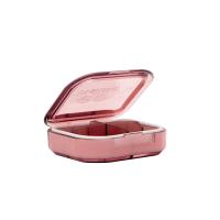 Таблетница (органайзер для таблеток, 4 отделения) WellMe розовая 1 шт.