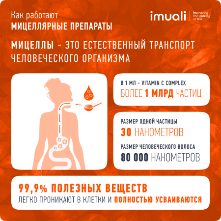 Мицеллярный витамин С 300 мг Ascorbyl Life Complex IMUALI 30 мл