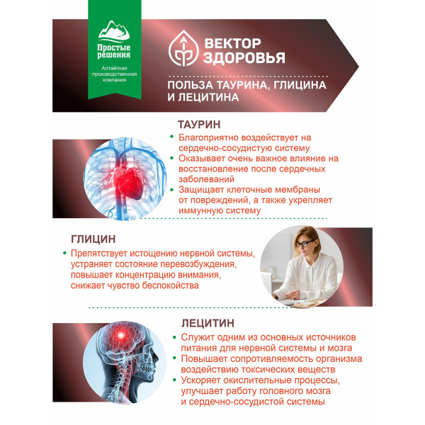 Комплекс «Таурин Глицин Лецитин»  Простые решения 60 капсул
