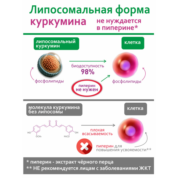 Комплекс для печени Липосомальный куркумин с силимарином Простые решения 60 капсул