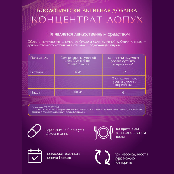 Концентрат Лопух Простые решения 30 капсул