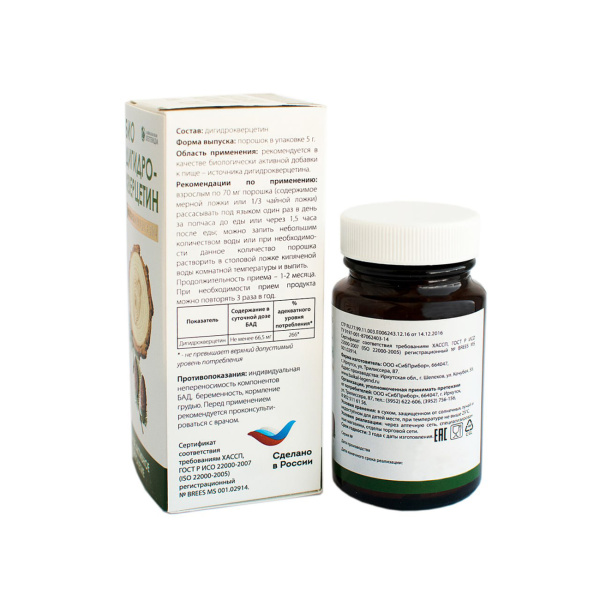 БиоДигидрокверцетин (природный антиоксидант из древесины лиственницы) Байкальская Легенда порошок 5 г