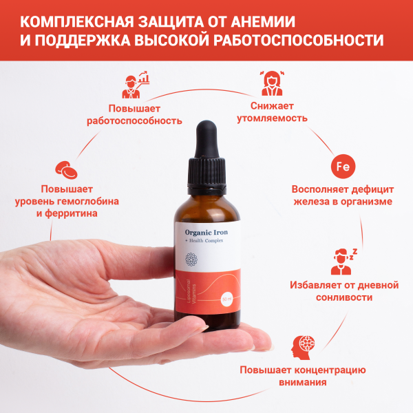 Липосомальное органическое железо Liposomal Vitamins жидкость 50 мл