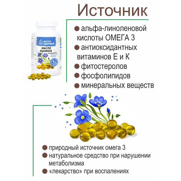 Масло льняное Простые решения 240 капсул