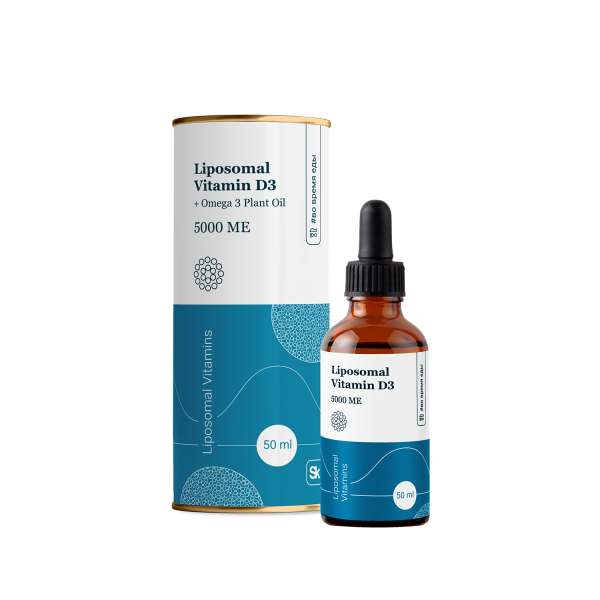 Липосомальный витамин D3 + растительная Омега 3  + дигидрокверцетин  Liposomal Vitaminsжидкость 50 мл