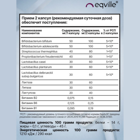 Пробиогранд (мультипробиотик для восстановления ЖКТ после антибиотиков) Eqville 60 капсул