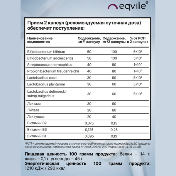 Пробиогранд (мультипробиотик для восстановления ЖКТ после антибиотиков) Eqville 60 капсул