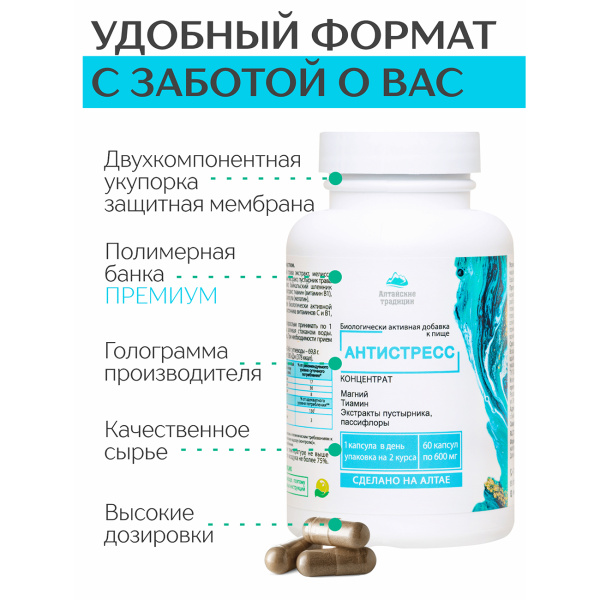 Антистресс (магний цитрат) Простые решения 60 капсул