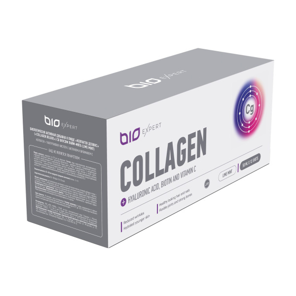 Вкусный коллаген (лайм-мята) BioExpert шоты12х50 мл 