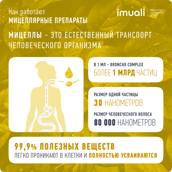 Мицеллярный комплекс для дыхательной системы «Broncho Complex»  IMUALI 30 мл