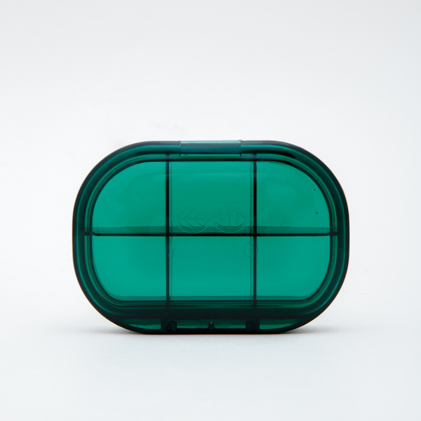 Таблетница (органайзер для таблеток, 6 отделений)  WellMe зеленая 1 шт.